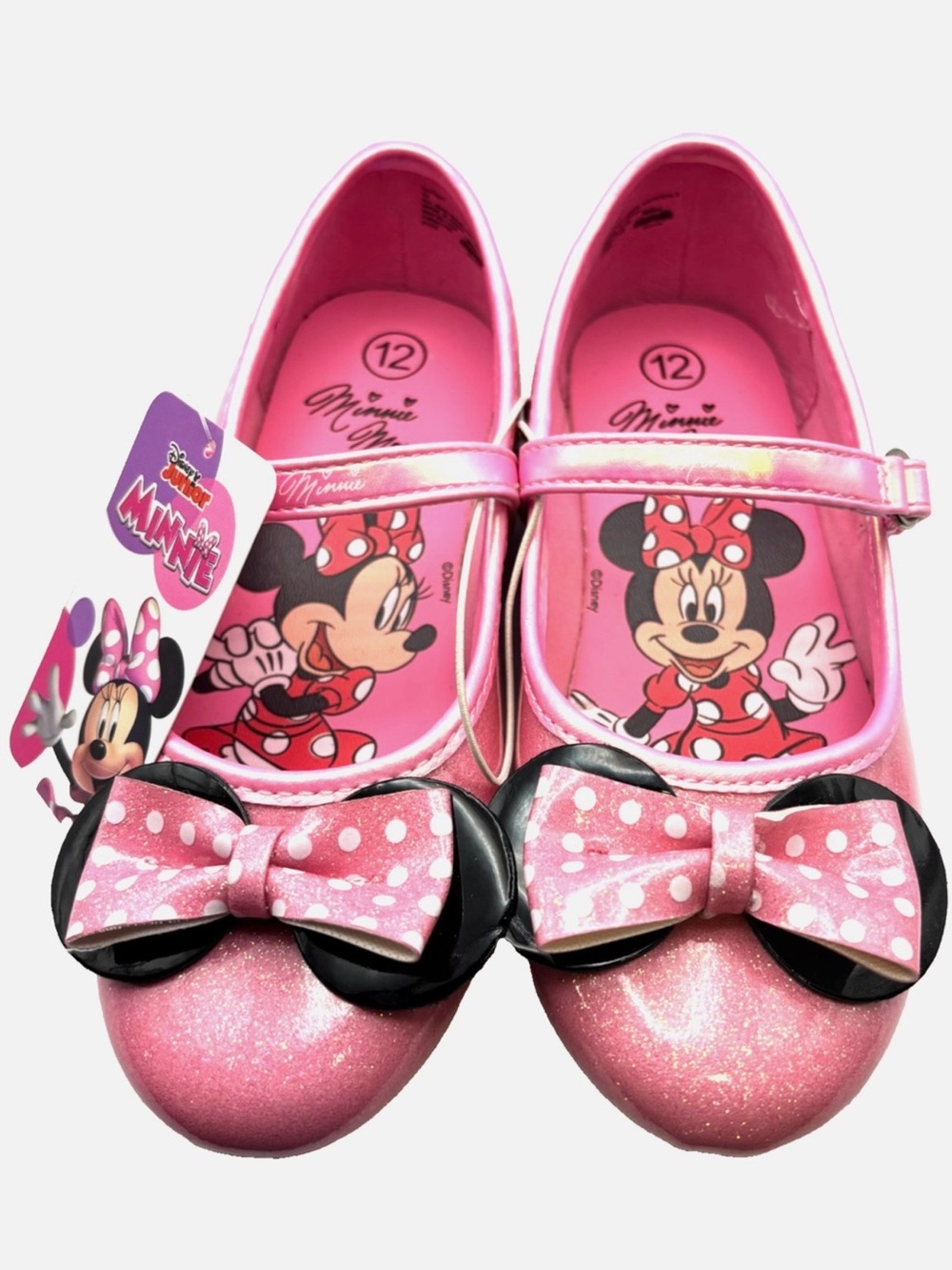 Disney Minnie Mouse Toddler Girls Mary Jane Ballet Flats, Pink, Size 12, NWT!